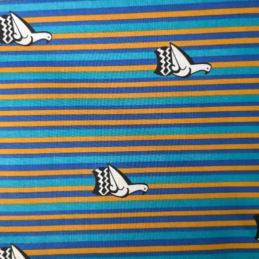 Striped Blue Zimbabwe National Fabric