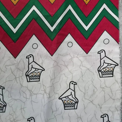 White Zimbabwe National Fabric